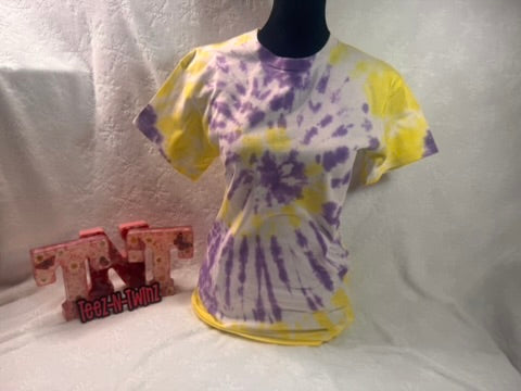 CHILD Hand Dyed LIBERTY YELLOW & PURPLE SWIRL