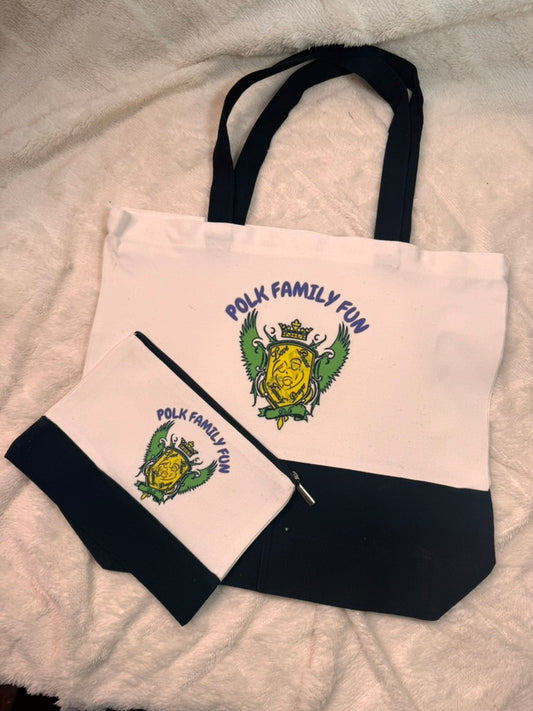 POLK TOTE & MAKEUP BAG