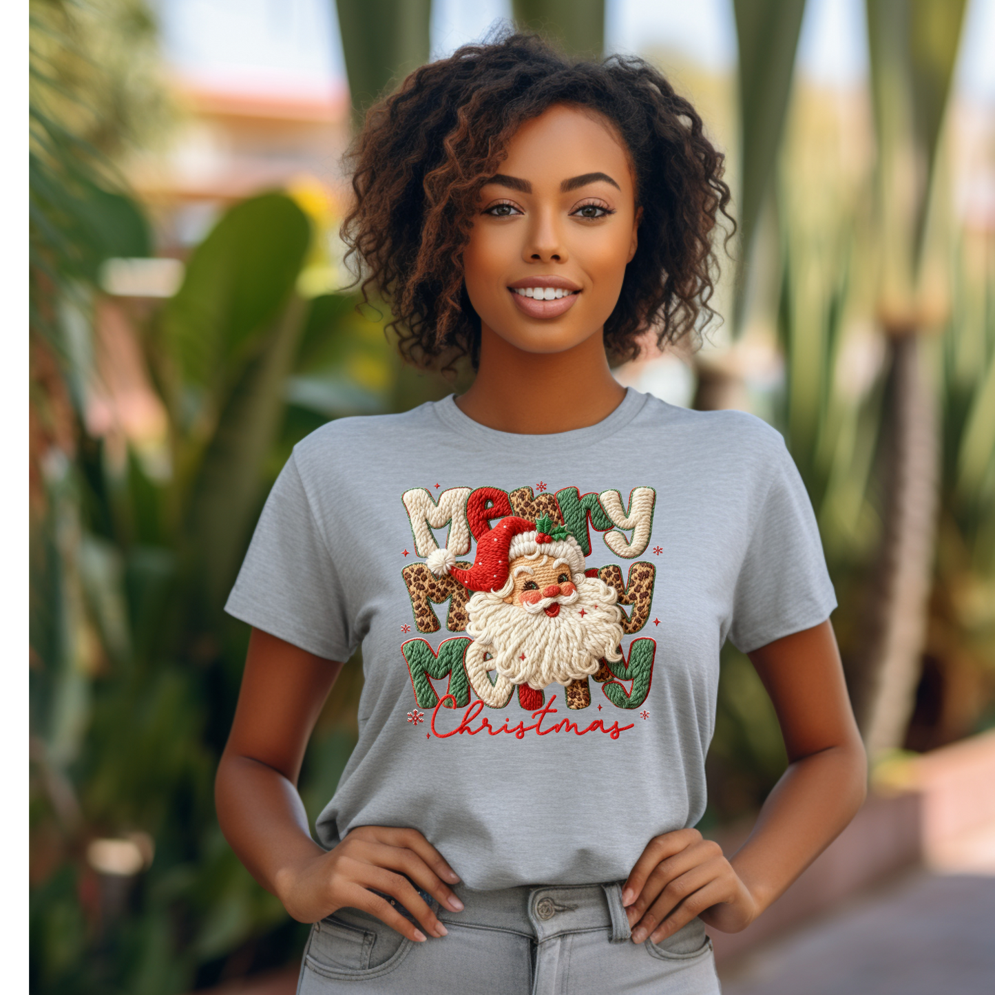 Leopard Merry Christmas Classic Santa Latch Hook Yarn Crochet (Copy)