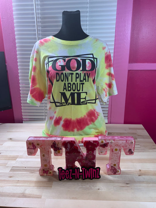 GOD DON'T PLAY ABOUT ME. (YELLOW/RED)