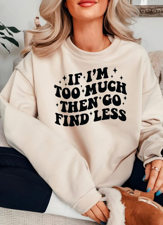 IF I'M TOO MUCH THEN GO FIND LESS